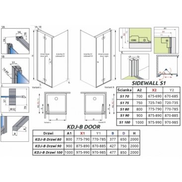 Душевой угол Radaway Nes KDJ-B 80x90 см