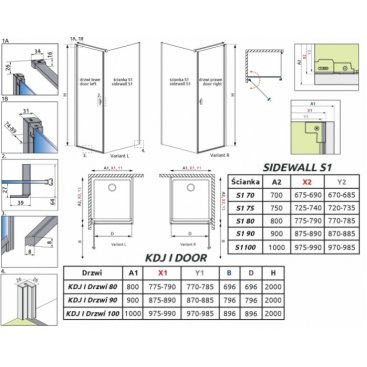 Душевой угол Radaway Nes KDJ I 90x70 см