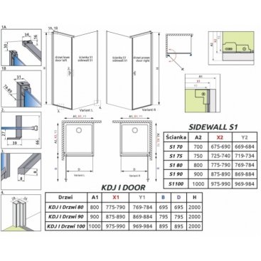 Душевой угол Radaway Nes 8 KDJ I 100x70 см