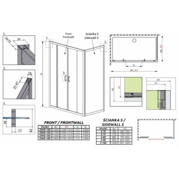 Душевой угол Radaway Premium Plus DWD+S 150x80 см