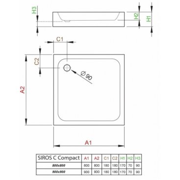 Душевой поддон Radaway Siros C 80x80 Compact