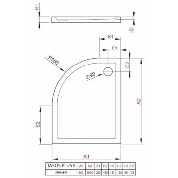 Душевой поддон Radaway Tasos E 100x80