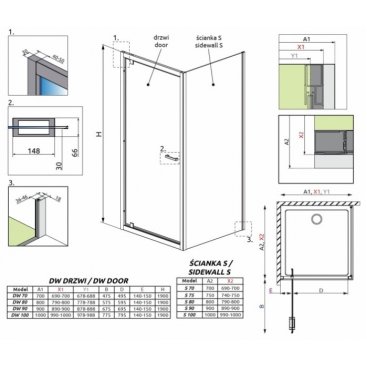 Душевой угол Radaway Twist DW+S 90x90 см