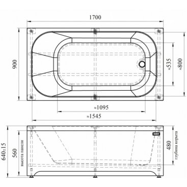 Ванна Радомир Прованс 170x90