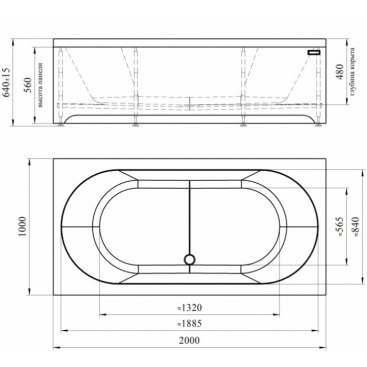 Ванна Радомир Вальс 200x100