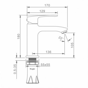 Смеситель для раковины Raglo R01 R01.10.03