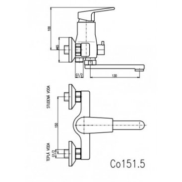 Смеситель для ванны Rav Slezak Colorado CO151.5