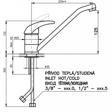 Смеситель для кухни Rav Slezak Dunaj D405.5