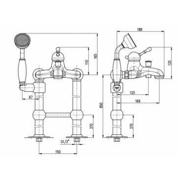 Смеситель для ванны Rav Slezak Labe L050.5/2Z