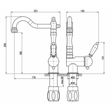 Смеситель для кухни Rav Slezak Labe L408.5/8SM