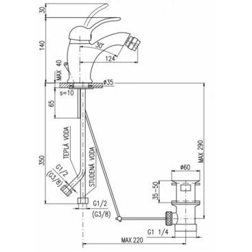 Смеситель для биде Rav Slezak Labe L445.5SM