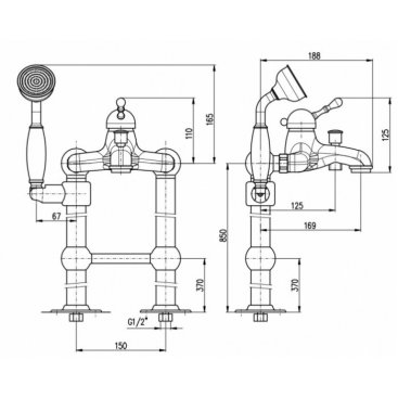 Смеситель для ванны Rav Slezak Labe L550.5/2CMAT