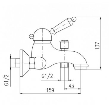 Смеситель для ванны Rav Slezak Labe L554.5