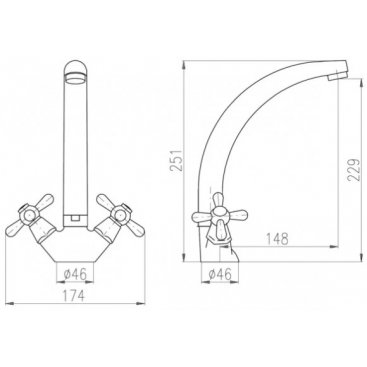 Смеситель для кухни Rav Slezak Movara MK120.5/3CMATSM