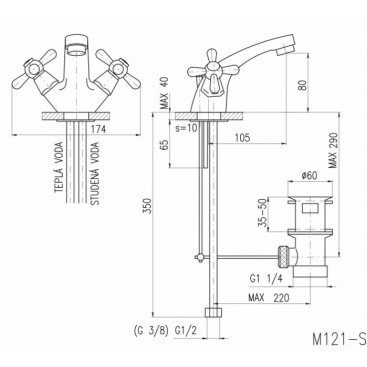 Смеситель для раковины Rav Slezak Morava MK127.5