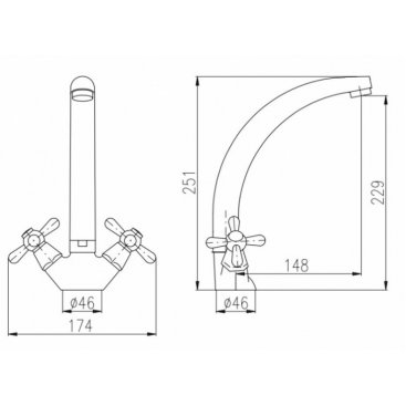 Смеситель для кухни Rav Slezak Morava MK320.5/3CMATSM