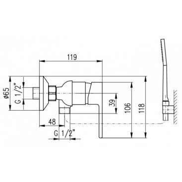 Смеситель для душа Rav Slezak Vltava VT481.5/1