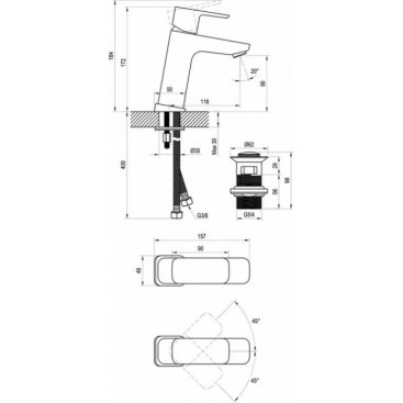 Смеситель для раковины Ravak 10° Free TD F 013.20