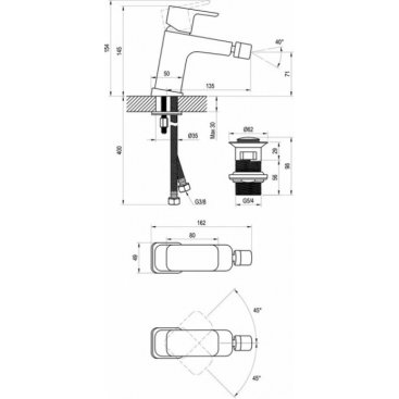 Смеситель для биде Ravak 10° Free TD F 055.20