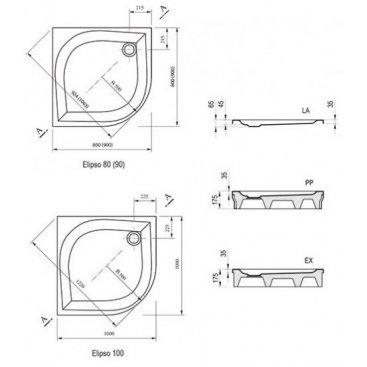 Душевой поддон акриловый Ravak Galaxy Elipso LA 100x100