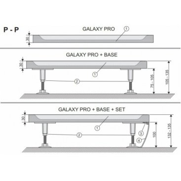 Душевой поддон из литого мрамора Ravak Galaxy Elipso Pro Flat 90x90