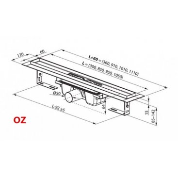 Душевой канал Ravak OZ 10° 850