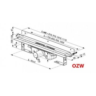 Душевой канал Ravak OZW 10° 950