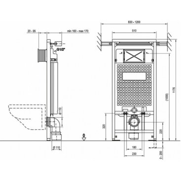 Инсталляция для подвесного унитаза Ravak G/1200