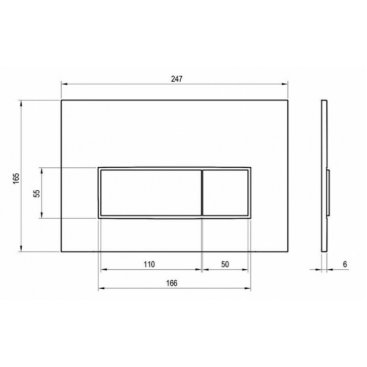 Клавиша смыва Ravak Uni Slim X01744 черная