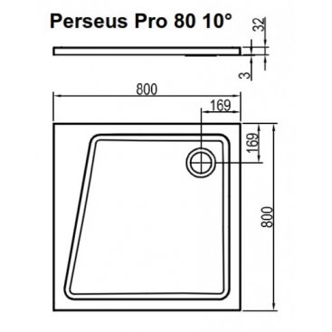 Душевой поддон из литого мрамора Ravak Galaxy Perseus Pro 10° 80x80