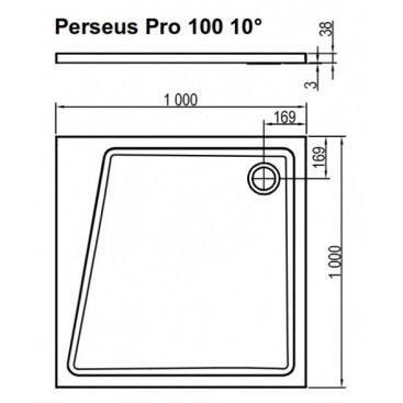 Душевой поддон из литого мрамора Ravak Galaxy Perseus Pro 10° 100x100