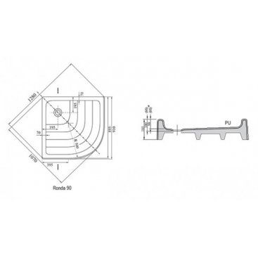 Душевой уголок Ravak SET Blix XP2CP4 90x90