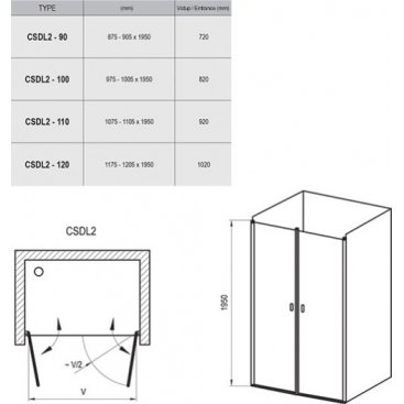 Душевая дверь Ravak Chrome CSDL2-120