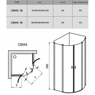 Душевой уголок Ravak Chrome CSKK4 80x80