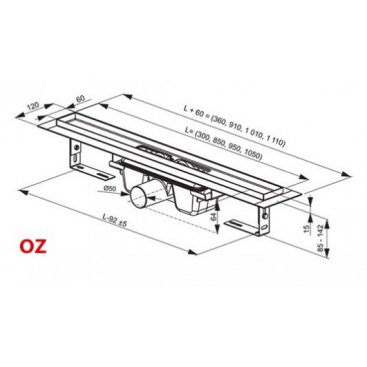 Душевой канал Ravak OZ Chrome 950