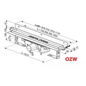 Душевой канал Ravak OZW Chrome 850