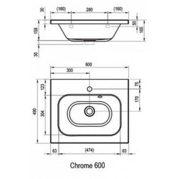 Раковина Ravak Chrome 600