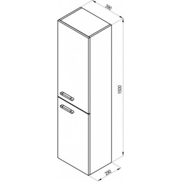 Пенал Ravak SB Chrome II 390-R белый глянец