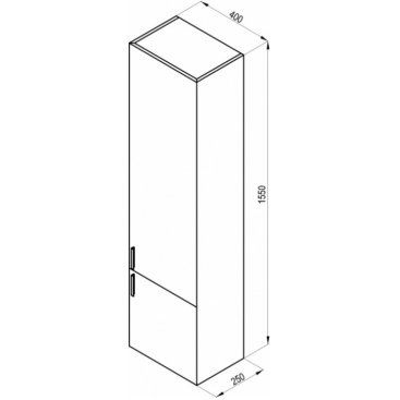 Пенал Ravak SB Clear II R 400 белый глянец