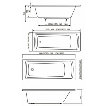Ванна акриловая Ravak Domino Plus 170x70