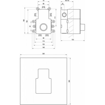 Скрытая часть смесителя Ravak R-Box Termo RB 07C.50