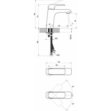 Смеситель для раковины Ravak Flat FL 014.20