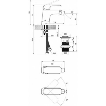 Смеситель для биде Ravak Flat FL 055.20