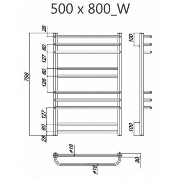 Полотенцесушитель Ravak Cube 500x800