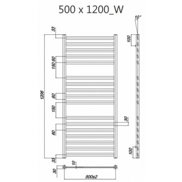 Полотенцесушитель Ravak Degree 500x1200