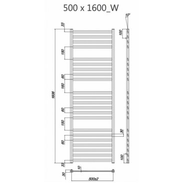 Полотенцесушитель Ravak Degree 500x1600