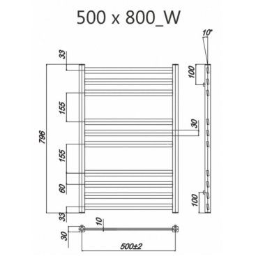 Полотенцесушитель Ravak Degree 500x800