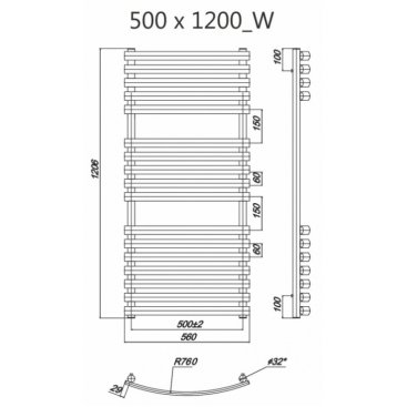 Полотенцесушитель Ravak Elegance 500x1200