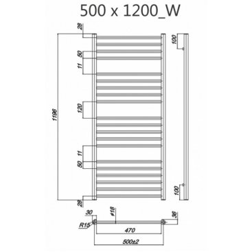 Полотенцесушитель Ravak Norma 500x1200