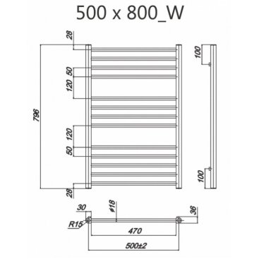 Полотенцесушитель Ravak Norma 500x800